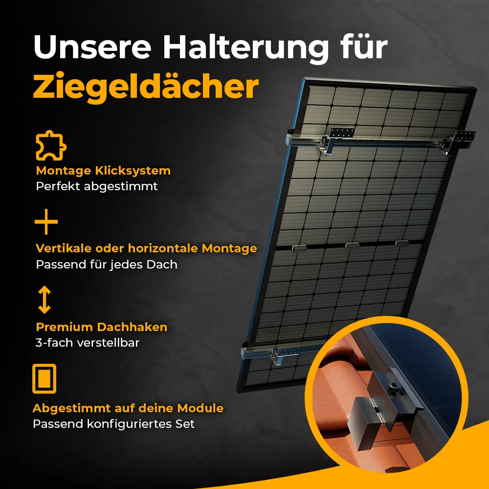 Information Halterung Schrägdach Balkonkraftwerk