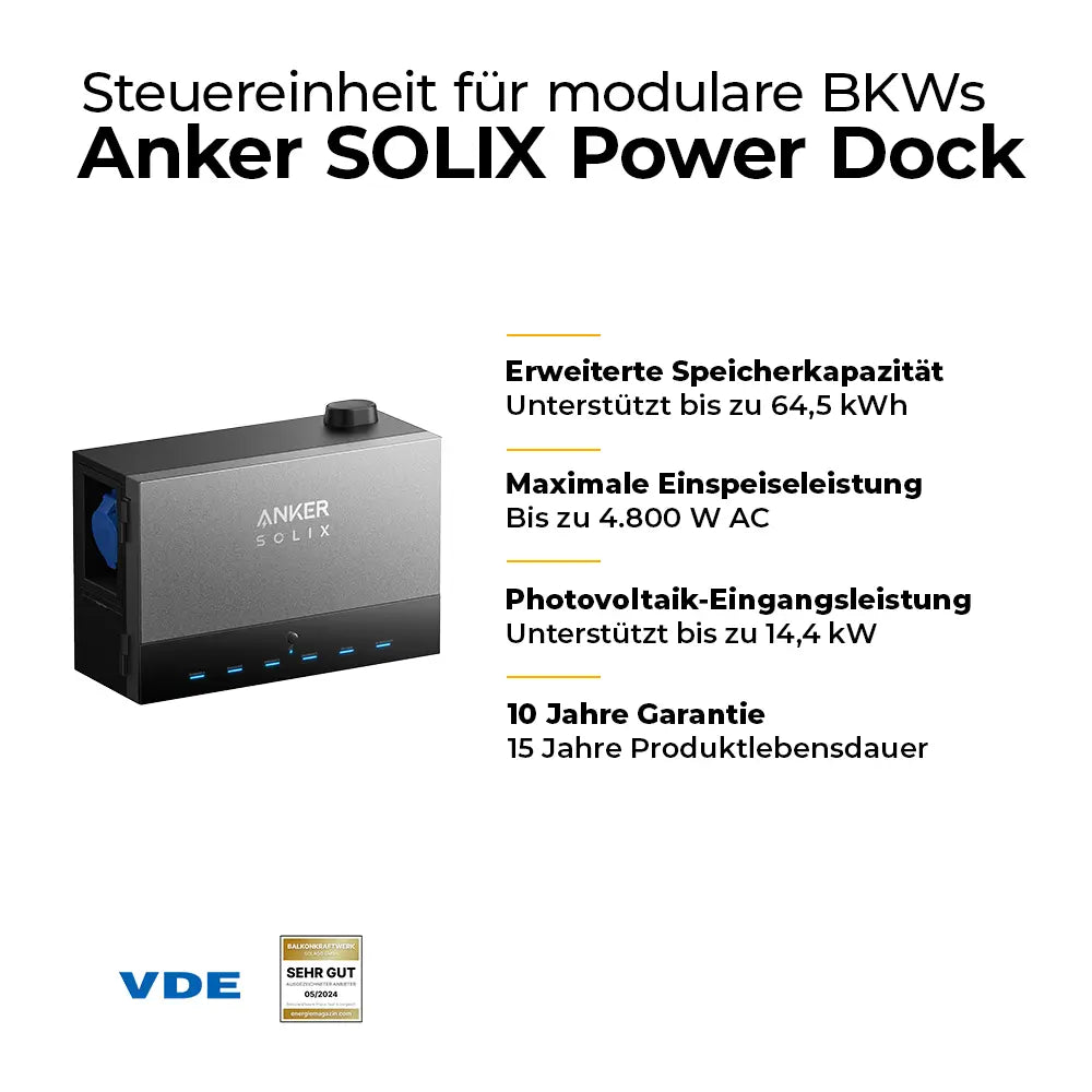 Anker Power Dock Set mit Speicher und 2x Anker SOLIX Solarbank 3 Pro 4000W - Komplettset Schrägdach