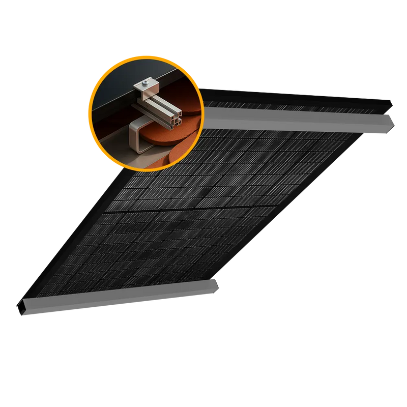 Balkonkraftwerk Halterung für das Biberschwanzdach - Set für ein Solarmodul