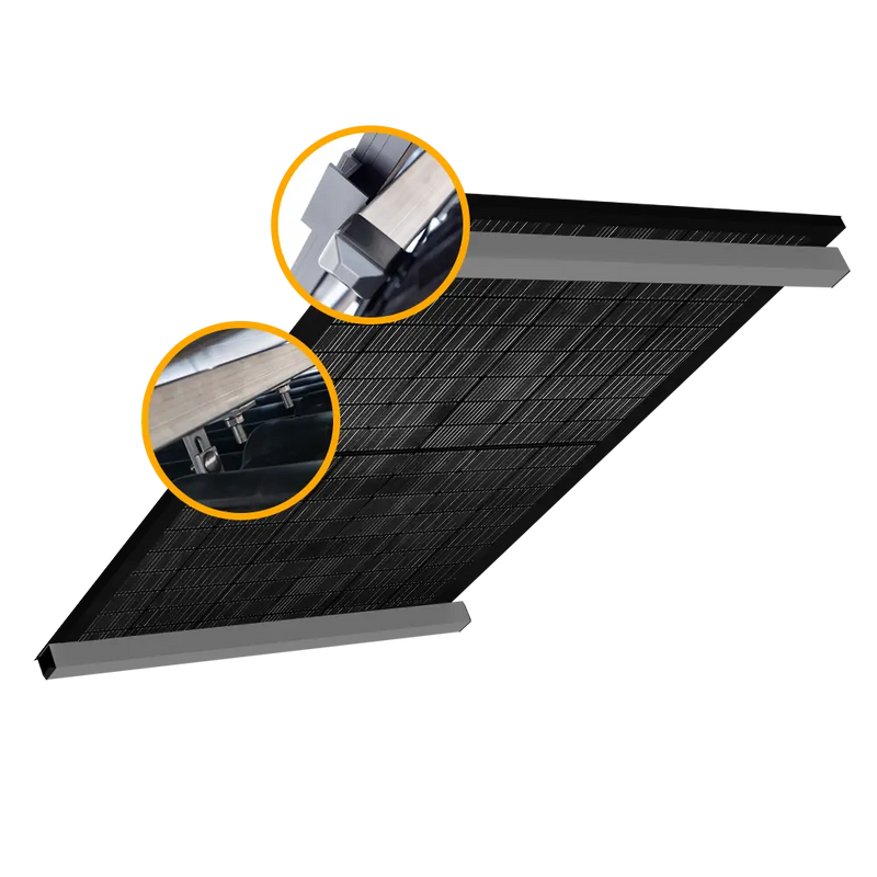 Balkonkraftwerk Halterung für das Schrägdach - Set für ein Solarmodul