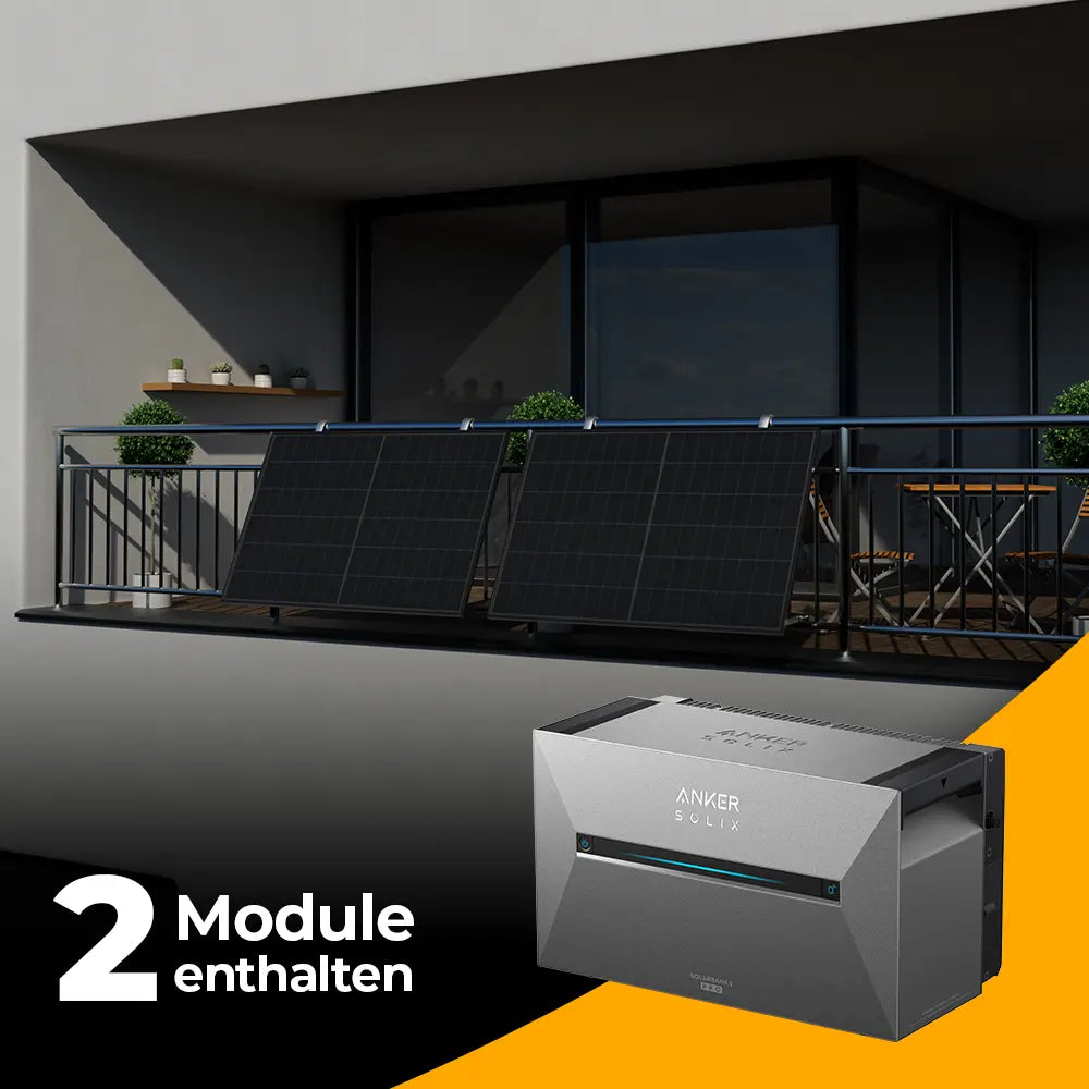 Balkonkraftwerk für den Gitterbalkon mit 1000W mit Speicher