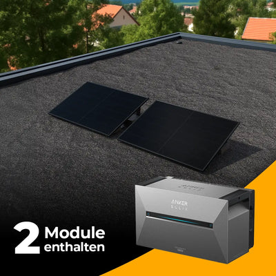 Balkonkraftwerk 1000W/800W mit Speicher Anker SOLIX 3 Pro - Komplettset Flachdach/Boden
