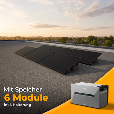 Solarkraftwerk 3000W mit Speicher Anker SOLIX 3 Pro - Komplettset Flachdach/Boden