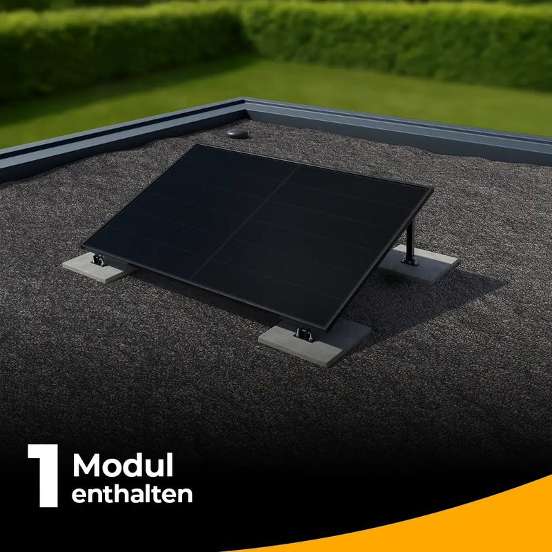 Balkonkraftwerk 500W - Komplettset Flachdach/Boden