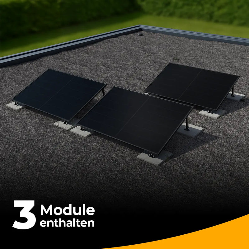 Balkonkraftwerk 1500W – Komplettset Flachdach/Boden