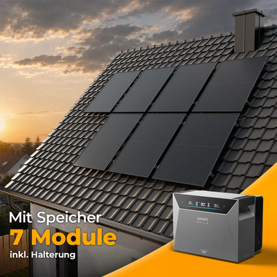 Solarkraftwerk 3500W mit Speicher Anker SOLIX 4 Pro - Komplettset Schrägdach