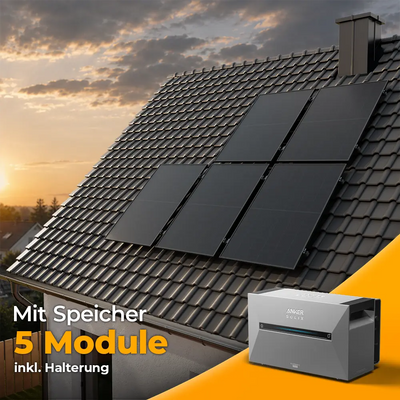 Solarkraftwerk 2500W mit Speicher Anker SOLIX 3 Pro - Komplettset Schrägdach