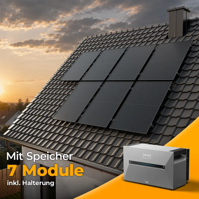Solarkraftwerk 3500W mit Speicher Anker SOLIX 3 Pro - Komplettset Schrägdach