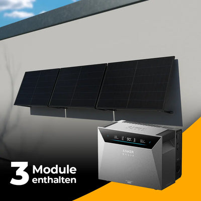 Balkonkraftwerk 1500W mit Speicher Anker SOLIX 4 Pro – Komplettset Wandmontage