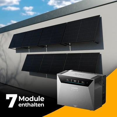 Solarkraftwerk 3500W mit Speicher Anker SOLIX 4 Pro - Komplettset Wandmontage