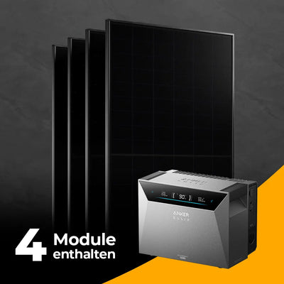 Balkonkraftwerk 2000 Watt mit Speicher Anker SOLIX 4 Pro - Set