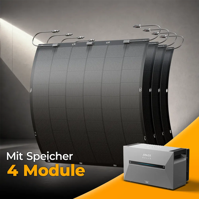 Balkonkraftwerk 900W mit flexiblen Solarmodulen mit Speicher Anker SOLIX 3 Pro - Set