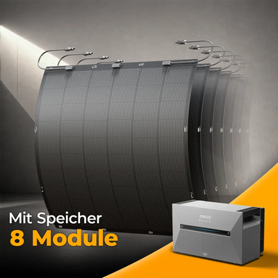 Balkonkraftwerk 1800W mit flexiblen Solarmodulen mit Speicher Anker SOLIX 3 Pro - Set