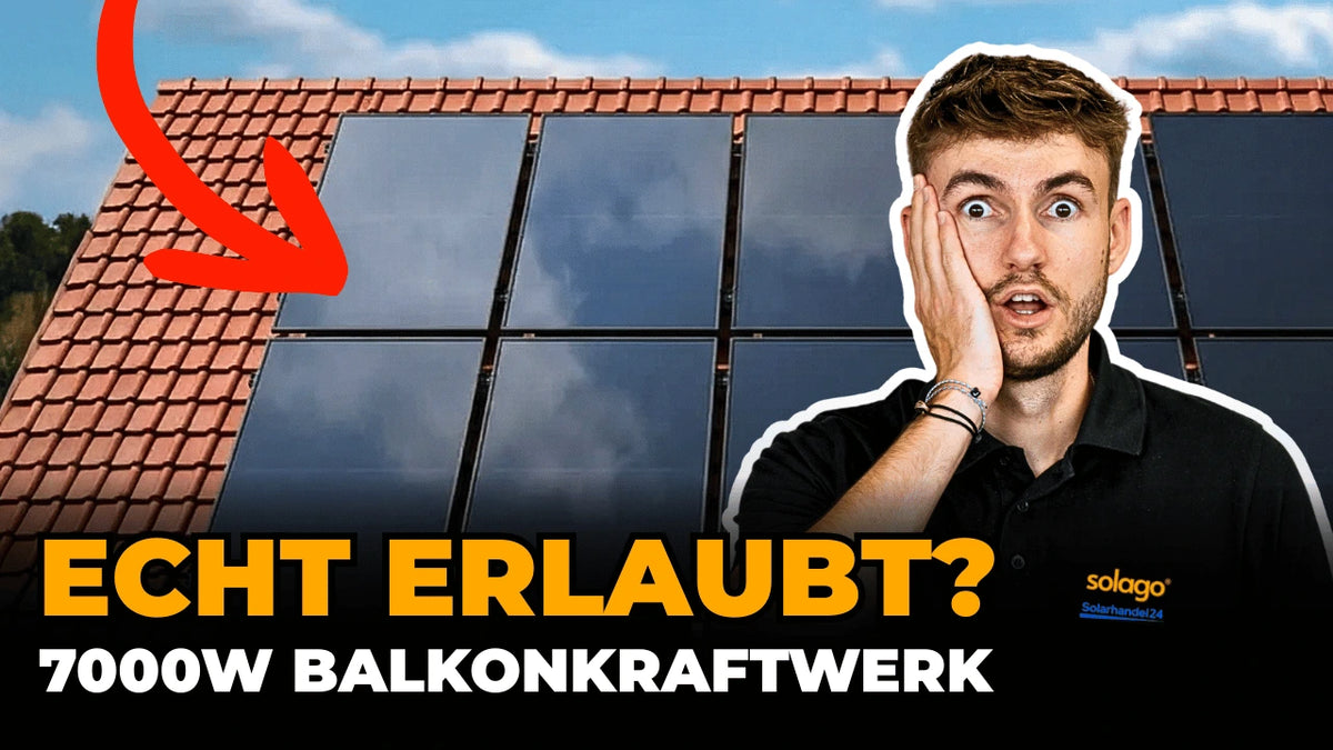 Balkonkraftwerk 7000 Watt - ist das erlaubt? YouTube Thumbnail mit Janik Nolden von solago