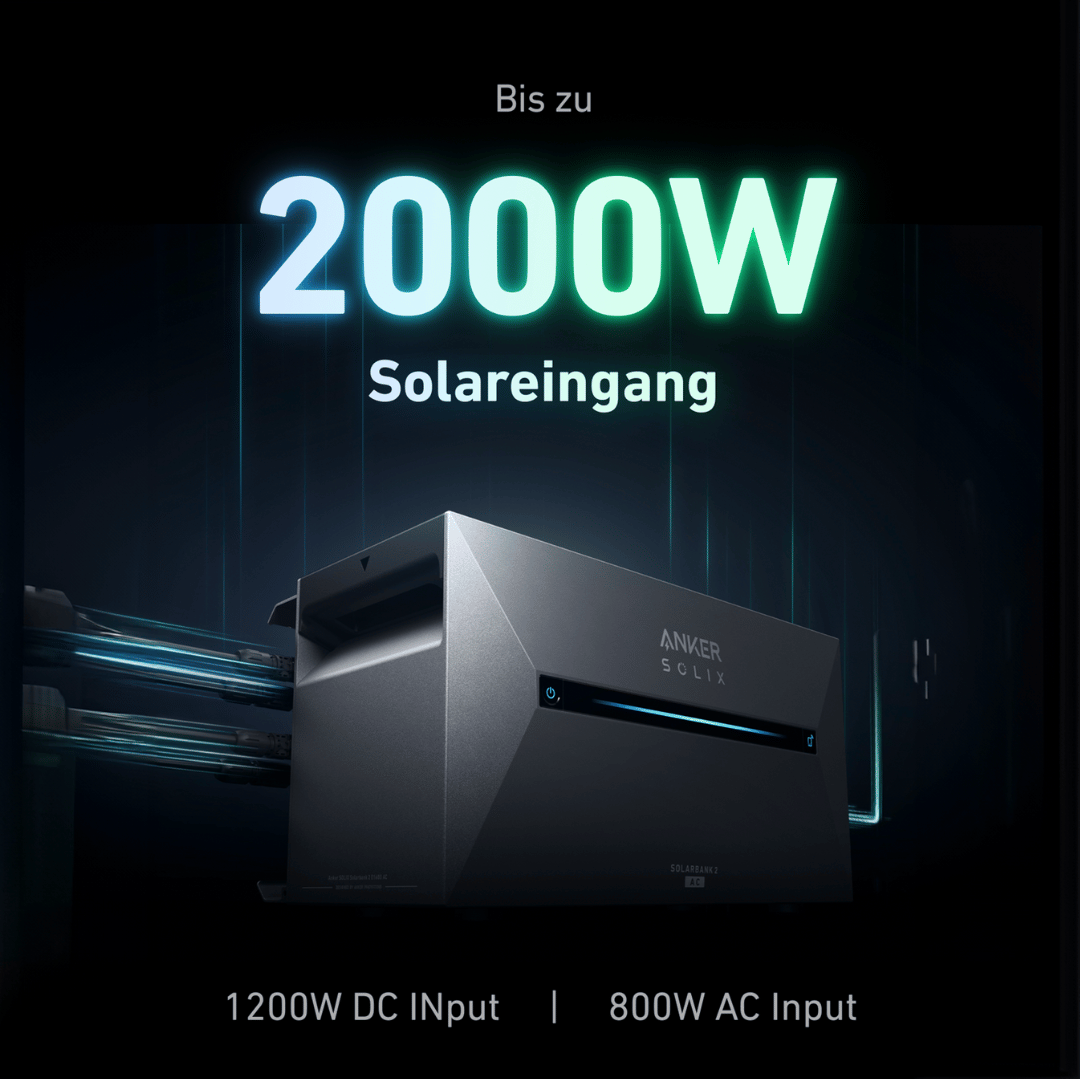 Anker SOLIX Solarbank 2 AC - Balkonkraftwerk mit Speicher - 1,6 kWh