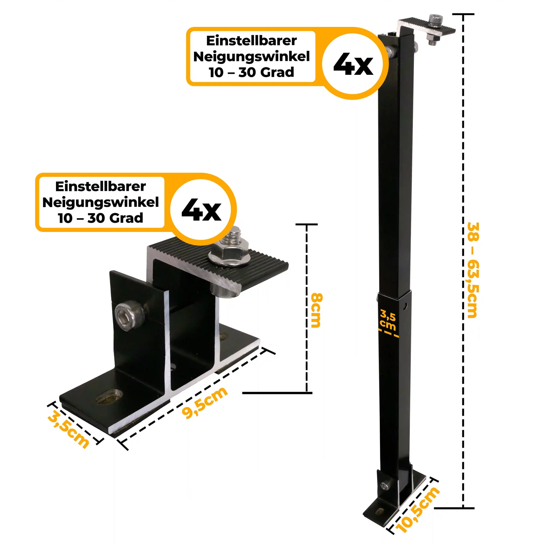 Balkonkraftwerk 1000W/800W Glas-Glas bifazial - Komplettset Wandmontage