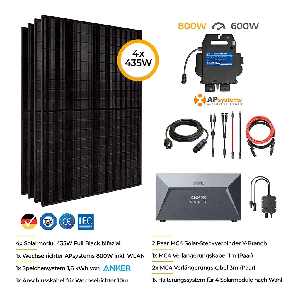 Solago 1680W Balkonkraftwerk mit Speicher