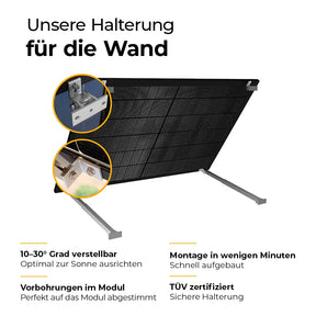 Balkonkraftwerk mit Anker SOLIX Solarbank 2 Pro 2000W Glas-Glas bifazial - Komplettset Wandmontage
