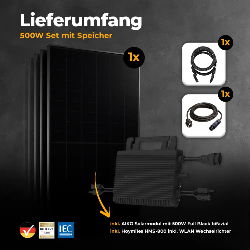 Lieferumfang Balkonkraftwerk solago 500W
