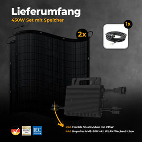 Balkonkraftwerk 450W Flexmodul ohne Speicher - Komplettset