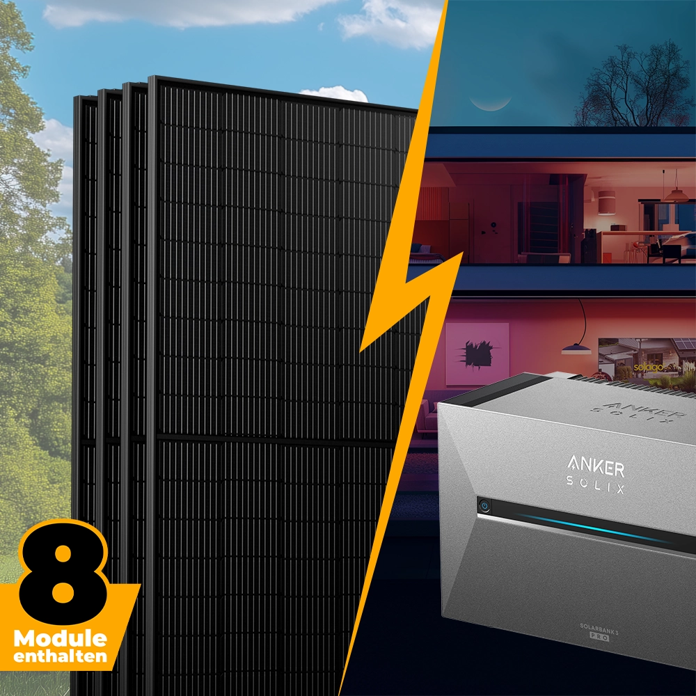 Solarkraftwerk mit Speicher 4000W - inkl. Anker SOLIX Solarbank 3 Pro