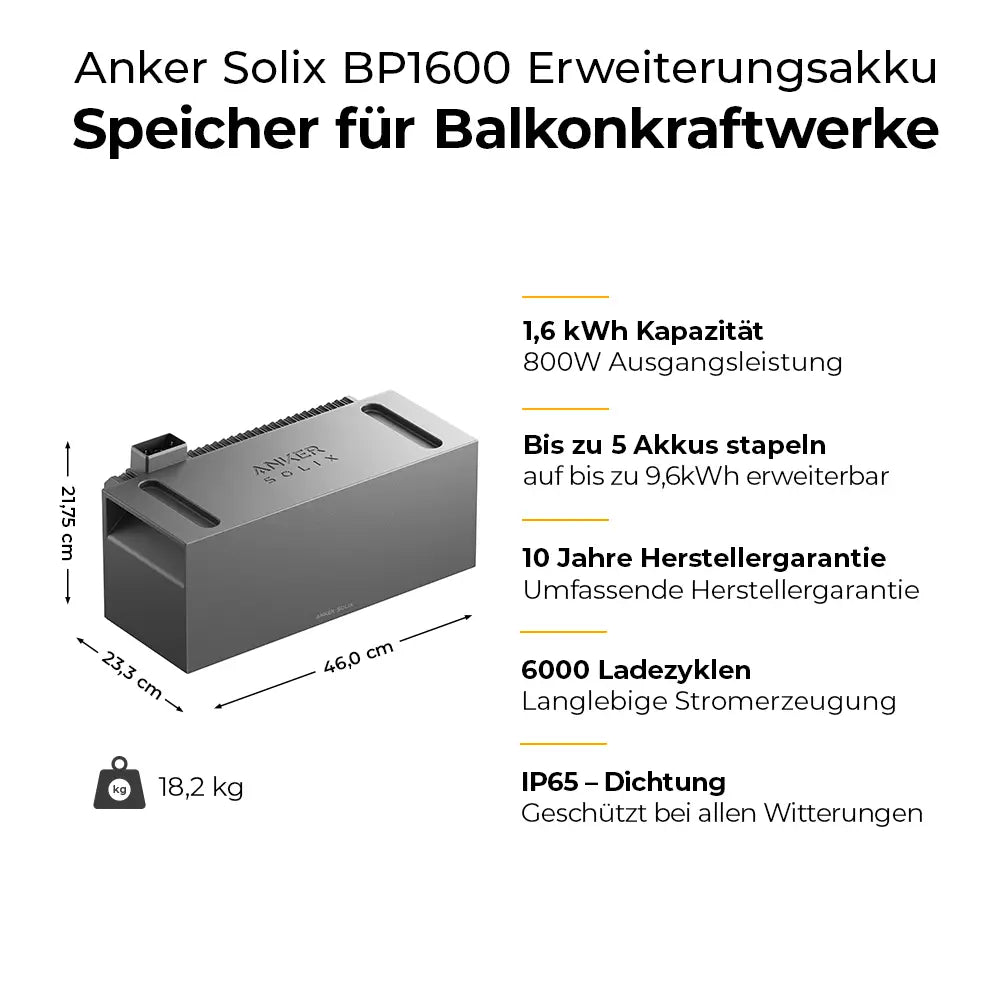 Balkonkraftwerk mit Speicher 1335W Pro inkl. Anker SOLIX Solarbank 2 solago