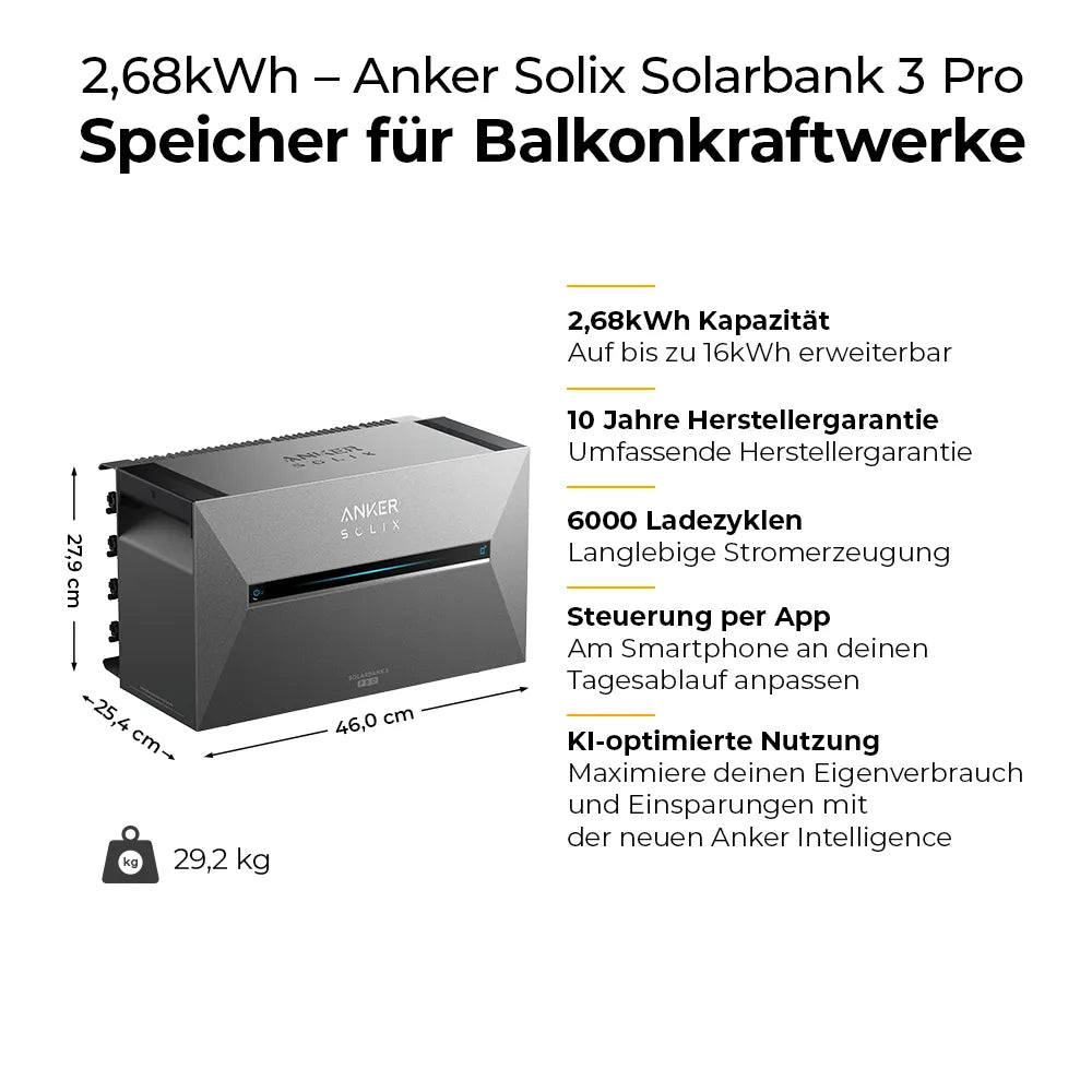 Solarbank Anker Solarbank 3 E2700 Pro - Speicher für Balkonkraftwerk