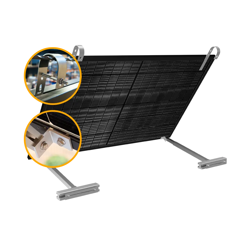 Balkonkraftwerk Halterung für den Balkon - Set für ein Solarmodul