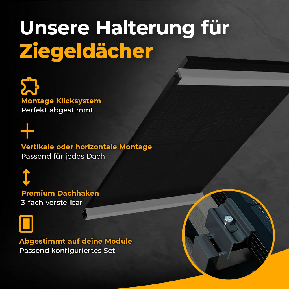 Information Halterung Schrägdach Balkonkraftwerk