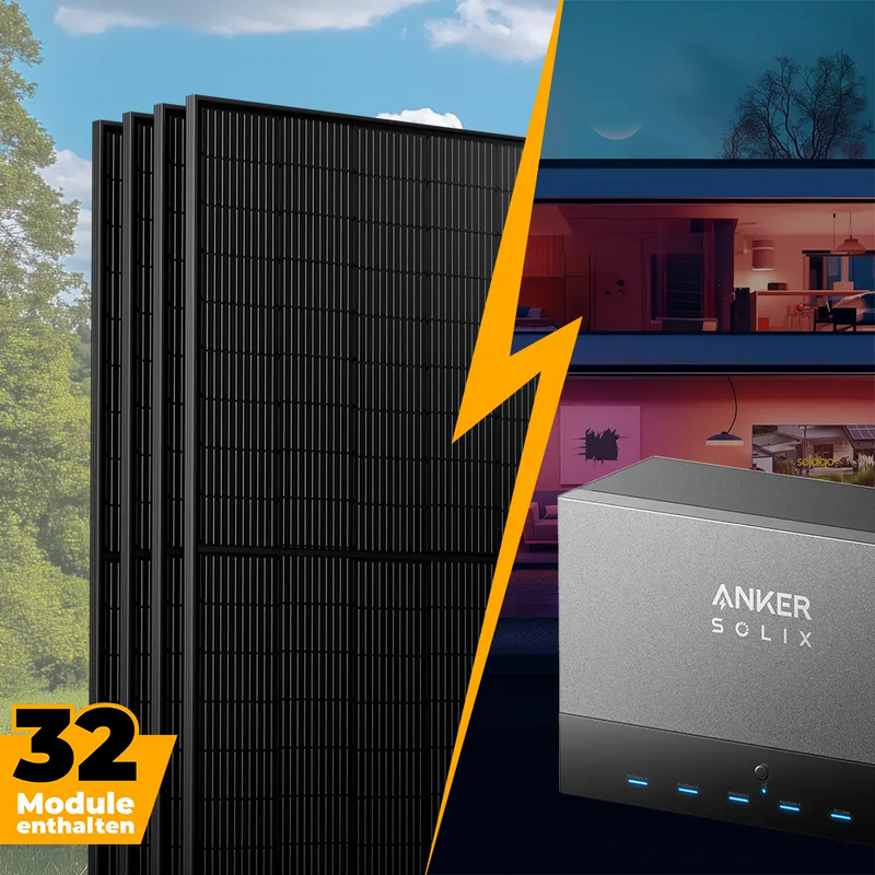 Anker Power Dock Set mit Speicher 16000W - inkl. 4x Anker SOLIX Solarbank 3 Pro
