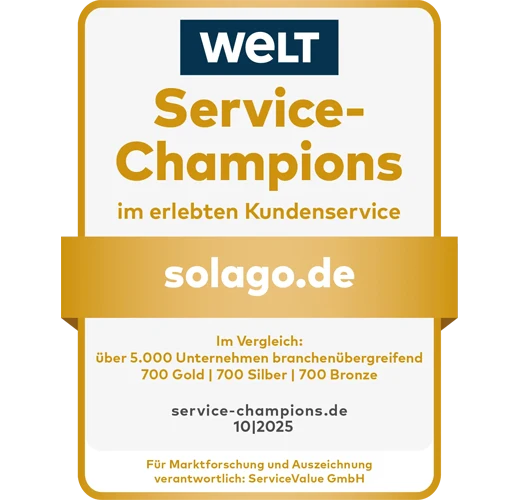 WELT Service-Champions im erlebten Kundenservice Auszeichnung solago
