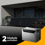 Produktbild - Balkonkraftwerk 1000W/800W mit Speicher Anker SOLIX 4 Pro - Komplettset Gitterbalkon