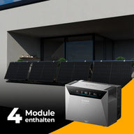 Produktbild - Balkonkraftwerk mit Anker SOLIX Solarbank 4 Pro 2000W Glas-Glas bifazial - Komplettset Gitterbalkon