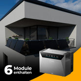 Produktbild - Solarkraftwerk 3000W mit Speicher Anker SOLIX 4 Pro - Komplettset Gitterbalkon