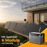 Solarkraftwerk 3000W mit Speicher Anker SOLIX 4 Pro - Komplettset Gitterbalkon