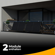 Balkonkraftwerk 800 Watt Set für den Gitterbalkon – solago