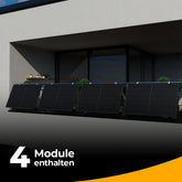 Solago Balkonkraftwerk 2000 Watt Glas-Glas bifazial Gitterbalkon