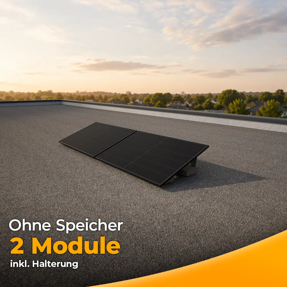 Balkonkraftwerk 1000W/800W - Komplettset Flachdach/Boden