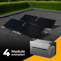 Balkonkraftwerk mit Anker SOLIX Solarbank 3 Pro 2000W Glas-Glas bifazial - Komplettset Flachdach/Boden