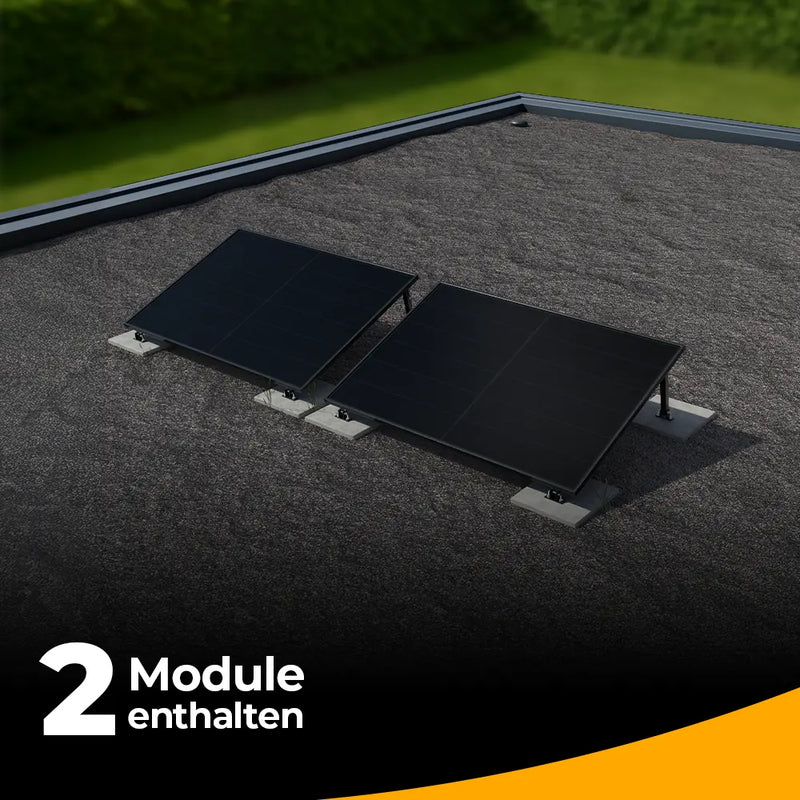 Balkonkraftwerk 1000W/800W - Komplettset Flachdach/Boden