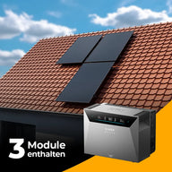 Produktbild - Balkonkraftwerk 1500W mit Speicher Anker SOLIX 4 Pro – Komplettset Schrägdach