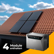 Produktbild - Balkonkraftwerk 2000W mit Speicher Anker SOLIX 4 Pro - Komplettset Schrägdach