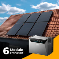Produktbild - Solarkraftwerk 3000W mit Speicher Anker SOLIX 4 Pro - Komplettset Schrägdach