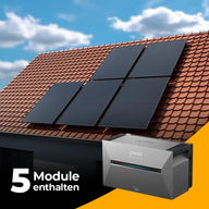 „Solarkraftwerk 2500W Komplettset für Schrägdächer – mit 5 hochwertigen Solarmodulen und Anker Solix 3 Pro Speicher. Effiziente Photovoltaikanlage mit integriertem Stromspeicher für nachhaltige Energieversorgung – jetzt bei solago kaufen.