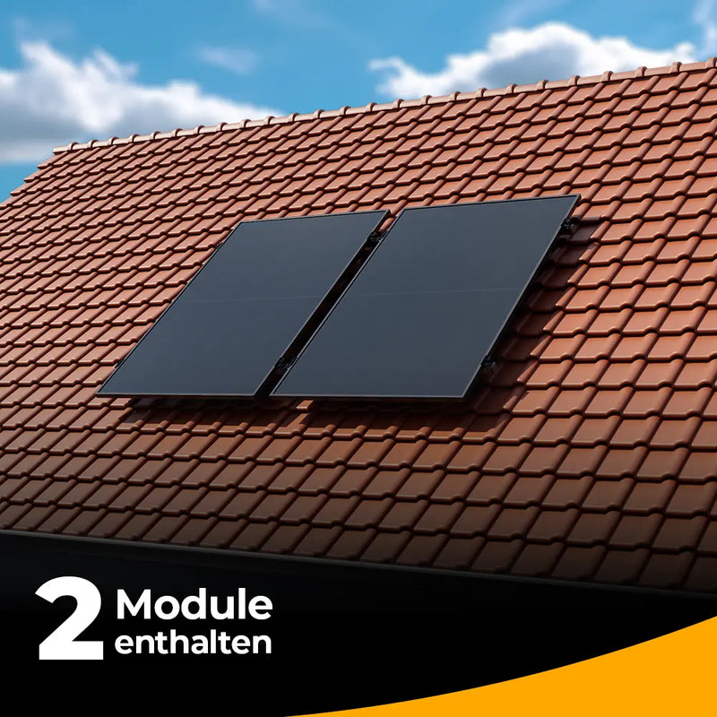 Balkonkraftwerk 1000W/800W - Komplettset Schrägdach