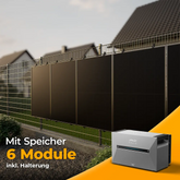 Solarkraftwerk 3000W mit Speicher Anker SOLIX 3 Pro - Komplettset Stabgitterzaun