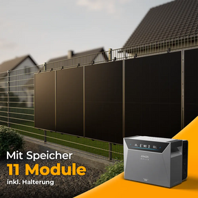 Solarkraftwerk 5500W mit Speicher Anker SOLIX 4 Pro - Komplettset Stabgitterzaun