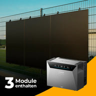 Balkonkraftwerk 1500W mit Speicher Anker SOLIX 4 Pro – Komplettset Stabgitterzaun