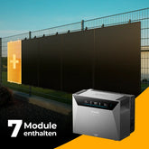 Solarkraftwerk 3500W mit Speicher Anker SOLIX 4 Pro - Komplettset Stabgitterzaun