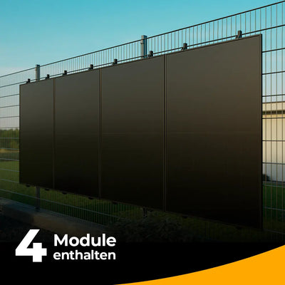 Balkonkraftwerk 2000W Glas-Glas bifazial - Komplettset Stabgitterzaun